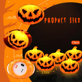 Blinket Mini Pumpkin Flameless Candles – 12 PCS LED Jack-O'-Lantern Set (Style 3)