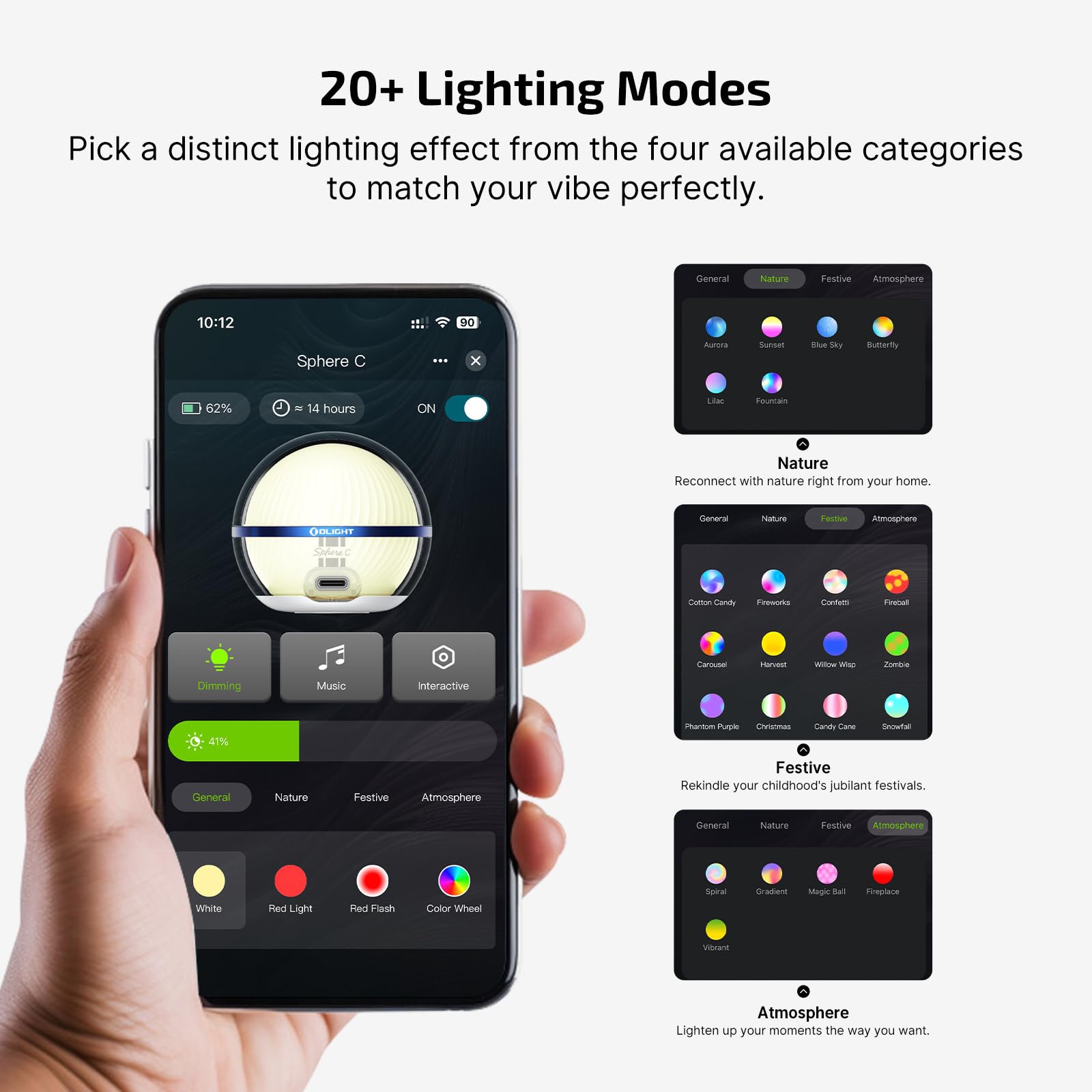 Sphere C USB-C Magnetic Smart Night Light – Portable RGB Bedside Lamp with App Control