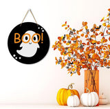 Fall Wooden Round Sign – 12" Rustic Farmhouse Hanging Autumn Decor with Jute Rope for Home & Office