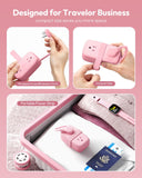 Pink Travel Power Strip with USB Ports – Compact 7-Device Charging Station with Flat Plug & Wrap Cord for Cruise, Hotel & Dorm