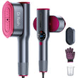 DRFLASH Rose Red 2-in-1 Professional Handheld Garment Steamer 1200W Foldable Travel Steam Iron with 7 Fabric Modes