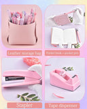 Pink Office Desk Gift Set with Stapler and Pen Case