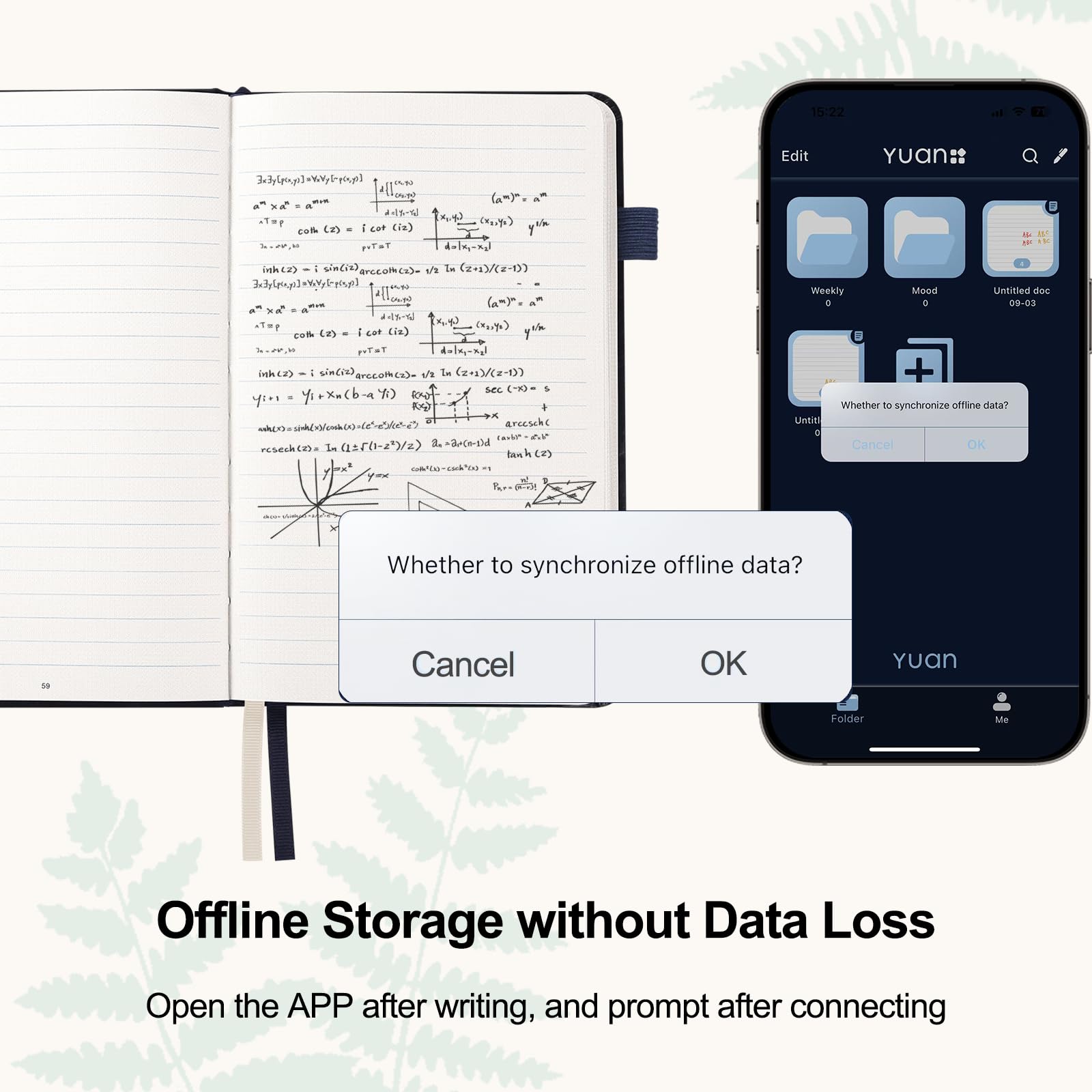 YUAN Smart Pen & Digital Notebook Set with Real-Time App Sync, Offline Storage & Navy PU Leather Cover