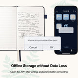 YUAN Smart Pen & Digital Notebook Set with Real-Time App Sync, Offline Storage & Navy PU Leather Cover