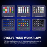 VSDinside 18-Key Programmable Macro Keypad Stream Controller with LCD Visual Keys & RGB Ring for Gaming, Streaming and Workflow Control