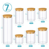 7-Piece Glass Food Storage Jar Set with Bamboo Lids – Multi-Size Airtight Canisters for Pantry Organization