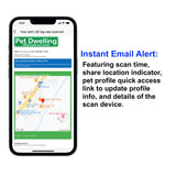 QR Code Pet ID Tag with Instant Scan Alerts, Waterproof Smart Pet Identification Tag with Online Profile and Emergency Contact Access