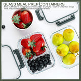 Glass Meal Prep Containers with Lids – 10-Pack 30 oz Borosilicate Food Storage Set (Gray Lids)