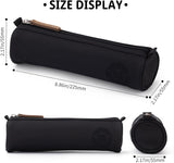Black Compact Cylindrical Pencil Case with Handle