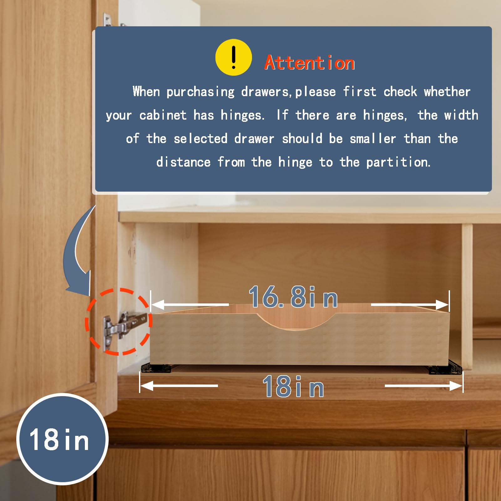 Draworia Solid Beechwood Pull-Out Cabinet Drawer – Soft-Close, Pre-Assembled Precision Fit Organizer