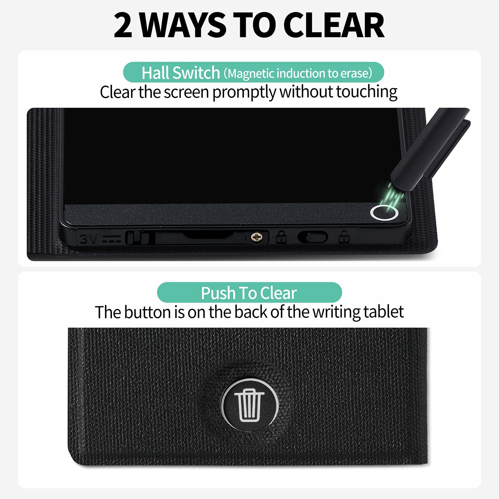 6.5” LCD Writing Tablet with Leather Case – Compact Reusable Digital Notepad (Black)