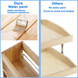 DINDON Solid Wood Pull-Out Spice Rack Cabinet Organizer – Slim Slide-Out Storage Shelf for Kitchen & Pantry (Natural Wood)