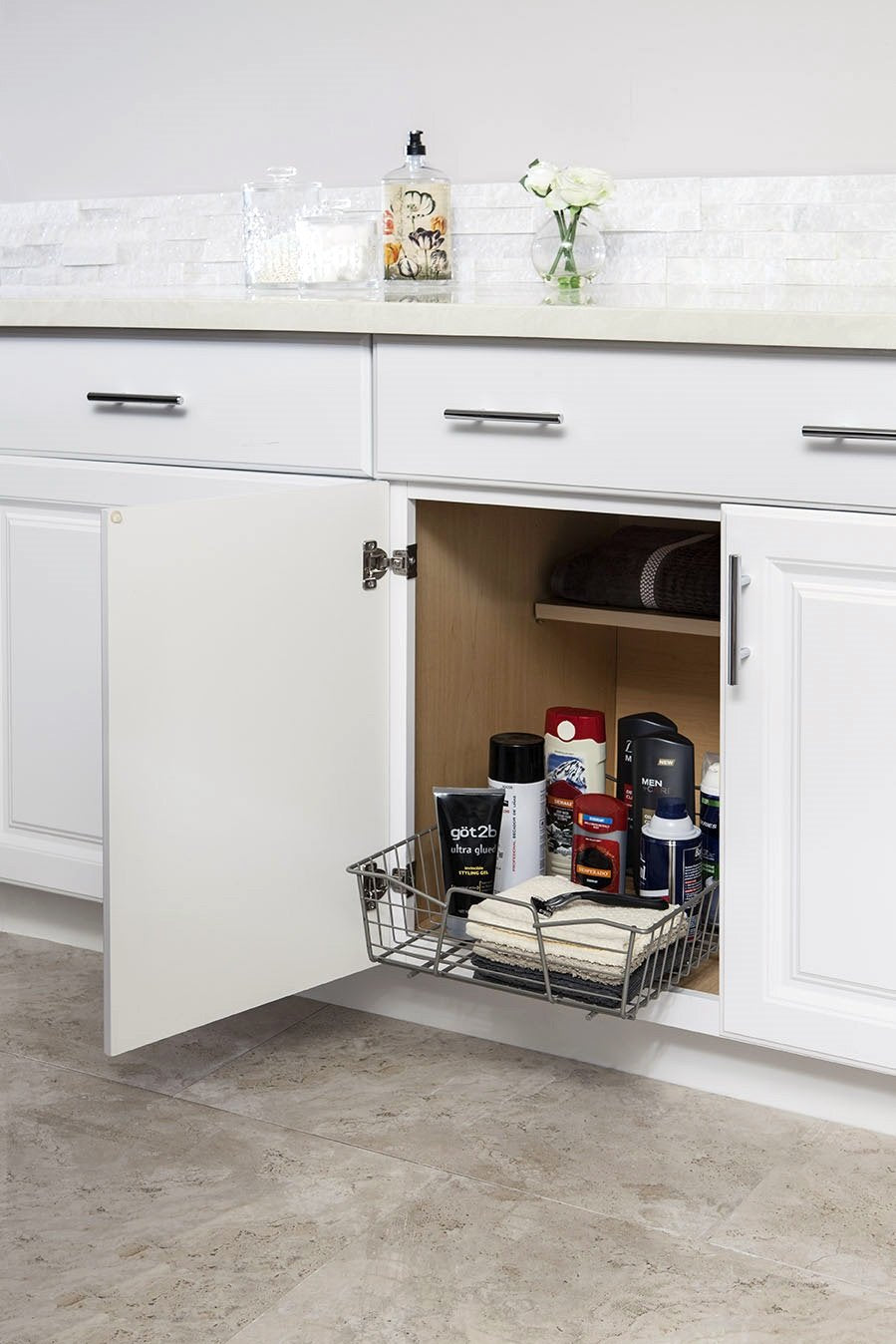 ClosetMaid Nickel Pull-Out Cabinet Organizer – Heavy-Duty Slide-Out Drawer for Kitchen, Bathroom & Pantry Cabinets