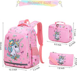 Unicorn School Backpack Set with Lunch Bag and Pencil Case