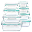 8-Piece Airtight Glass Food Storage Container Set with Leakproof Lids – Stackable Meal Prep & Kitchen Organization Solution (Green)