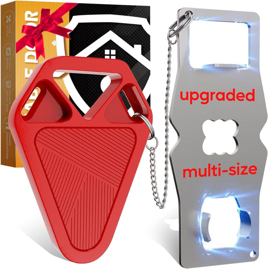 Red Portable Door Lock for Travel – Inside Security Lock for Hotels, Bedrooms & Apartments