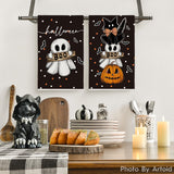 Artoid Mode Halloween Dish Towels – 2-Pack Black Kitchen Tea Towels, Soft & Absorbent Seasonal Decor (18x26 in)