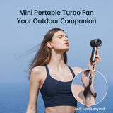 Premium Handheld Turbo Fan with 5000mAh Battery – Brushless Motor Portable Cooling Fan with Digital Display & Fast Charging (Grey)