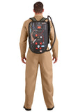 Ghostbusters Classic Adult Costume – Official Movie Jumpsuit with Proton Pack & Interchangeable Name Badges (Brown, Size L)