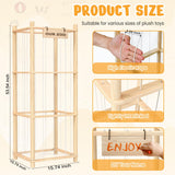 Wooden Stuffed Animal Organizer Tower – Large Capacity Toy Storage Zoo (Natural)