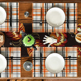 Halloween Placemats Set of 4 – Orange & Black 100% Polyester Table Mats by Artoid Mode (18x12”)