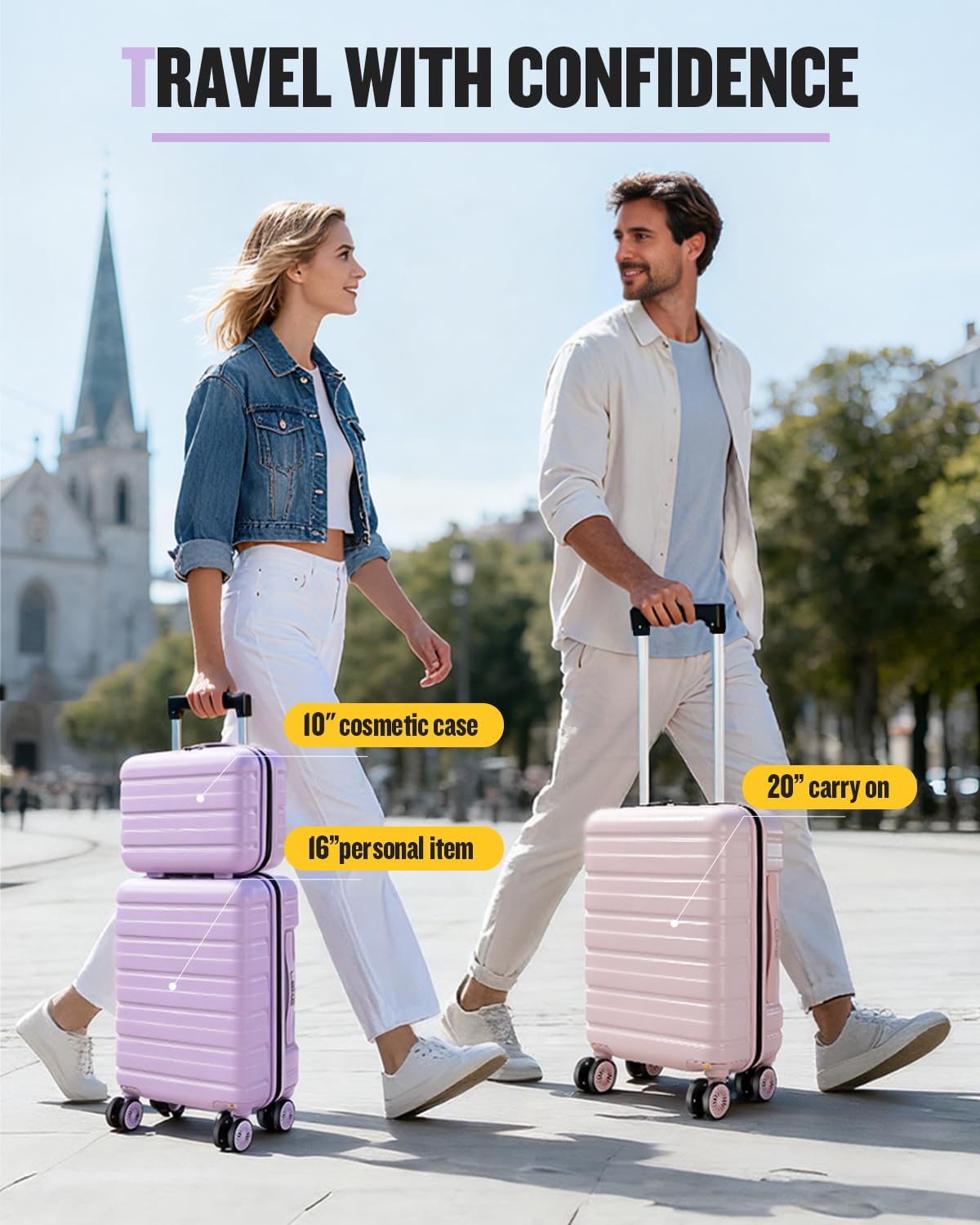 Light Purple 16-Inch Underseat Carry-On with TSA Lock
