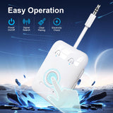 BF02 Bluetooth 5.4 Audio Transmitter for TV & Airplane, Dual Headphone Pairing Wireless Adapter with 30H Battery & AUX/RCA Support – Ivory