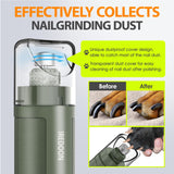 IREDOON Professional Dog Nail Grinder with LED Display & Quiet Motor – Rechargeable Pet Nail Trimmer with Adjustable Speeds (Matte Green)