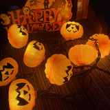 8.5FT Halloween Pumpkin Bat String Lights – 10 Orange Lanterns with Warm Glow & End-to-End Connection