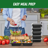 Dealusy 24oz Meal Prep Containers with Lids – 50 Pack Reusable Leakproof Food Containers