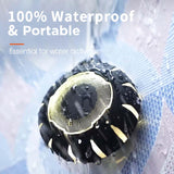 IPX7 Waterproof Bluetooth Speaker with LED Lights – Portable Shower & Outdoor Wireless Speaker with Carabiner for Beach, Camping & Travel