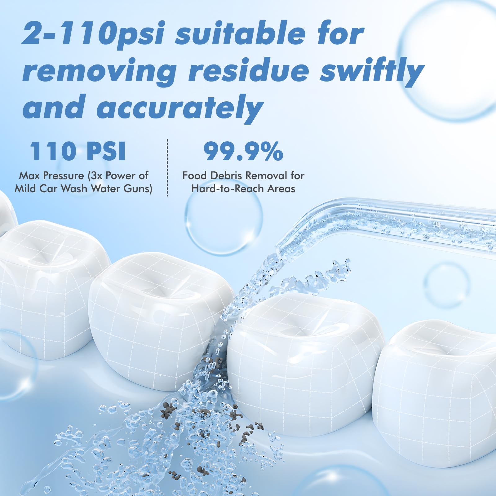 Mini Portable Water Flosser – Foldable Cordless Oral Irrigator with 3 Cleaning Modes & Waterproof Travel Design (White)
