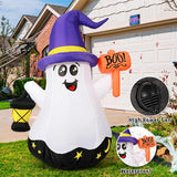 5-Foot White Wizard Ghost Inflatable – Halloween Outdoor Decoration with LED Lights & Fast Inflation (DJ-WS-69073)