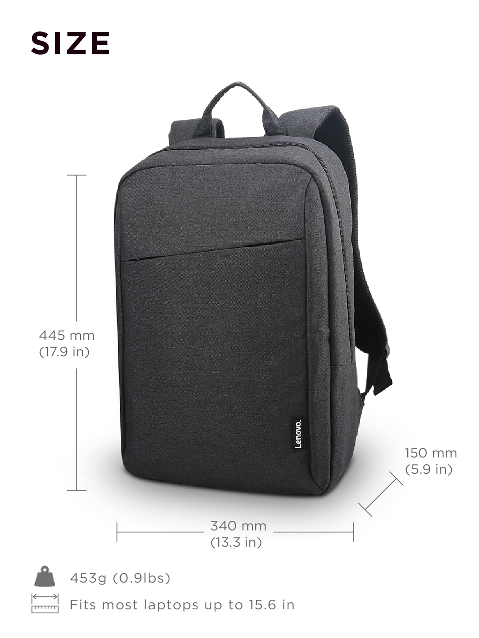 Lenovo B210 Casual Laptop Backpack – Lightweight Water-Repellent 15.6″ Everyday Carry (Black)