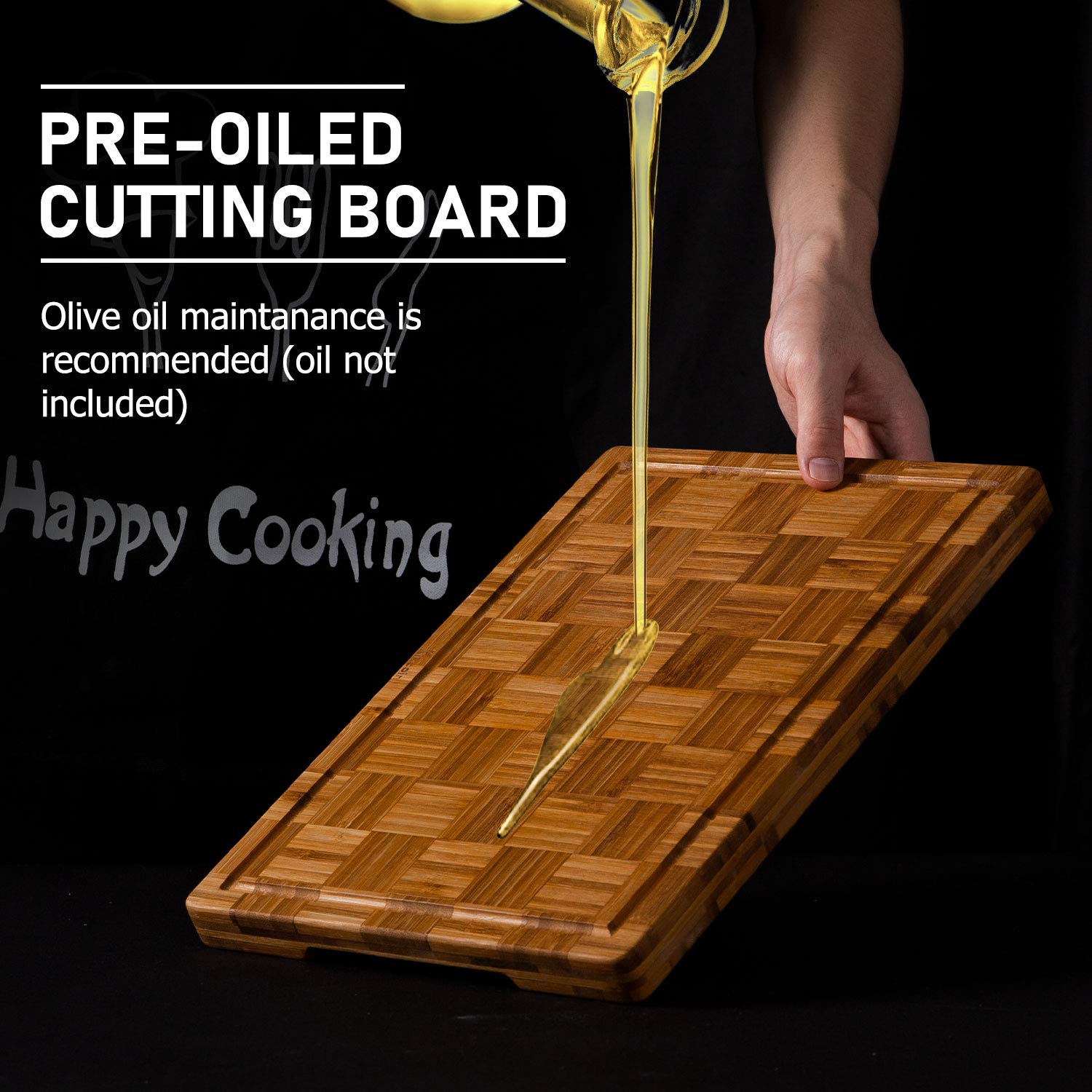 Bamboo Cutting Board Set with Stand – Thick Multi-Size Kitchen Chopping Boards