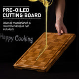 Bamboo Cutting Board Set with Stand – Thick Multi-Size Kitchen Chopping Boards