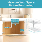 2-Tier Under Sink Organizer with Slide-Out Drawers – Clear Bathroom & Kitchen Storage Rack with Handles