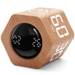 EXLLIY Wood Grain Gravity Cube Timer with Vibration Mode, Illuminated Display & USB-C Rechargeable Design