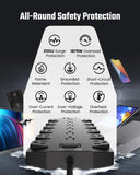 SUPERDANNY Heavy Duty Surge Protector Power Strip with 18 AC Outlets, 4 USB Ports & Flat Plug Wall Mount Extension Cord