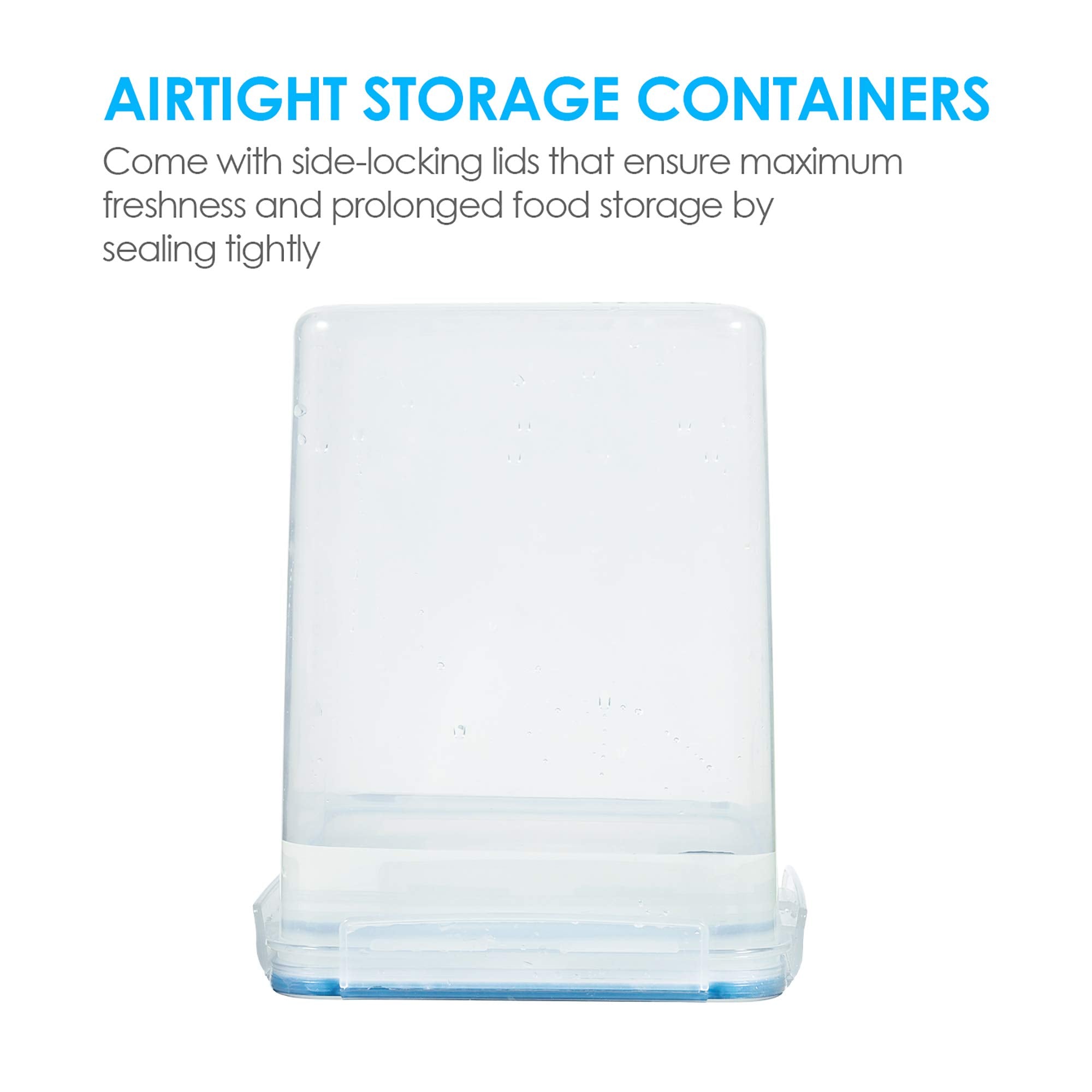 4-Piece Airtight Pantry Food Storage Container Set with Measuring Cups & Labels – Large 5.2L Dry Food Canisters