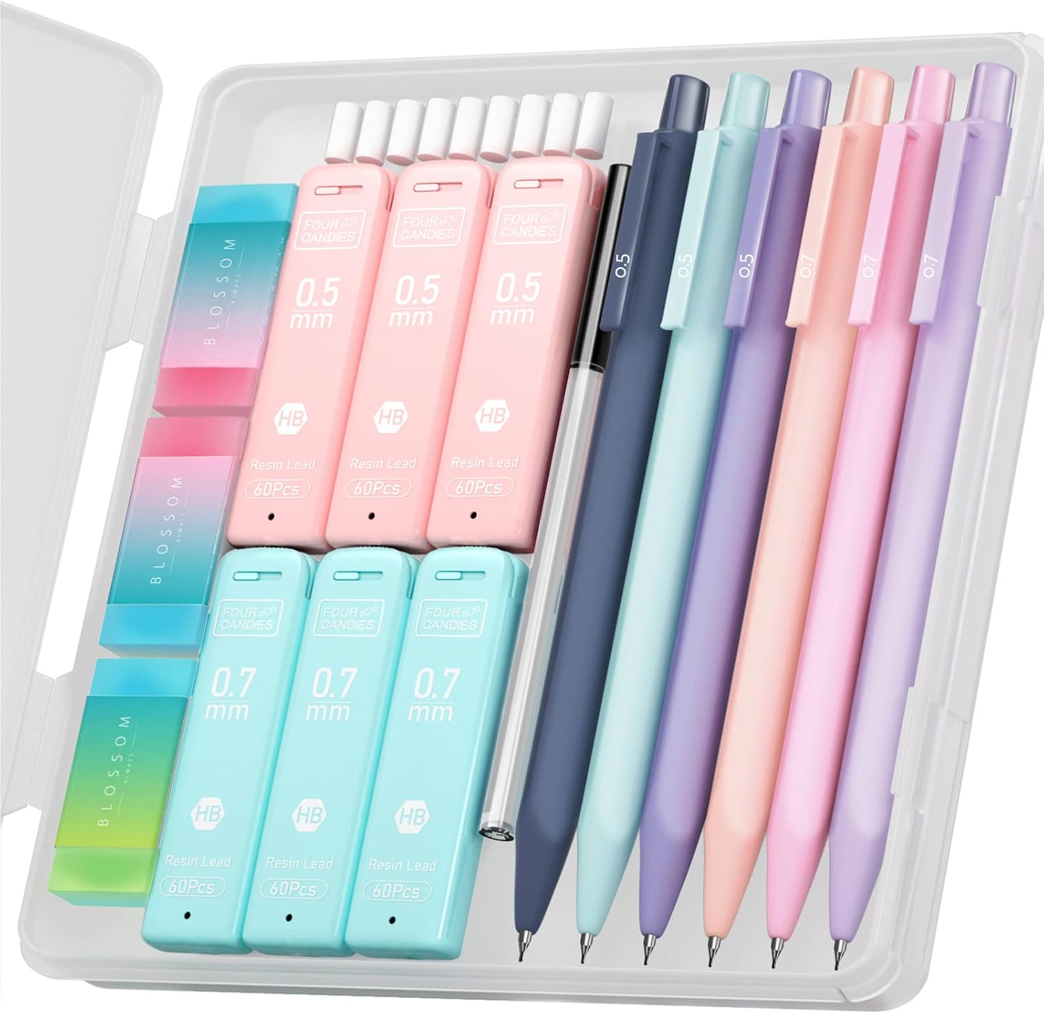 Pastel Mechanical Pencil Set with 360 HB Leads