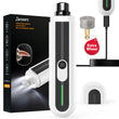 Rechargeable Dog Nail Grinder with 4 LED Lights & Type-C Charging – 3-Speed Quiet Pet Nail Trimmer (White)