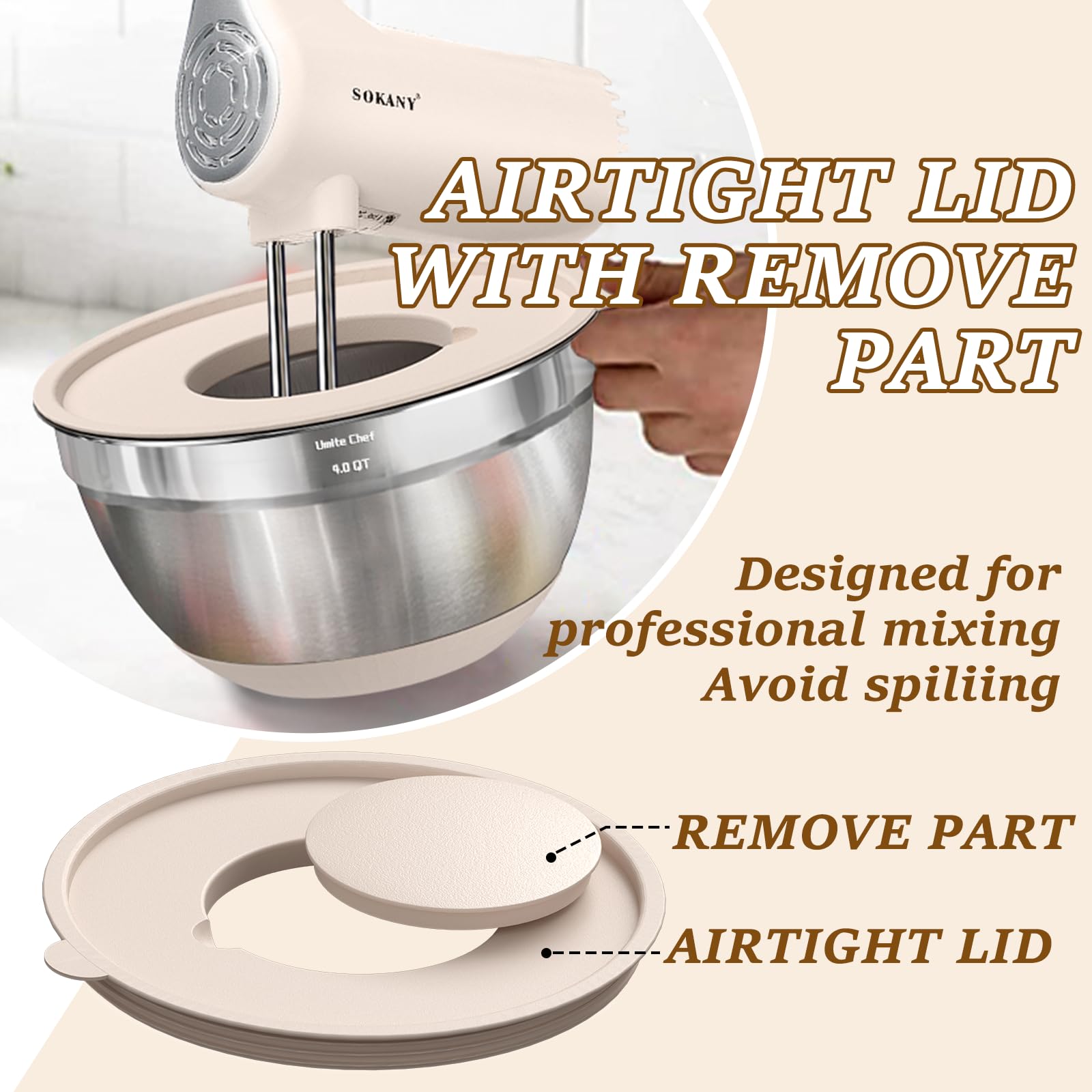 5-Piece Stainless Steel Mixing Bowl Set with Graters & Airtight Lids – Non-Slip Silicone Base