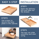 Draworia Solid Beechwood Pull-Out Cabinet Drawer – Soft-Close, Pre-Assembled Precision Fit Organizer
