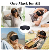 3D Contoured Sleep Mask with Memory Foam – 100% Light Blocking Comfortable Eye Mask for Travel, Meditation & Deep Sleep