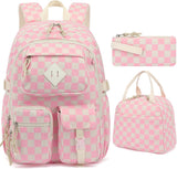 Pink Leopard Corduroy 3-Piece School Backpack Set