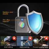 Portable Fingerprint Padlock USB Rechargeable Biometric Lock for Gym Locker, Luggage, Bike & Storage Security