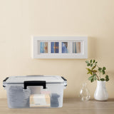 6-Pack Clear Airtight Storage Containers with Locking Lids – 10L Stackable Multi-Purpose Organizer Boxes