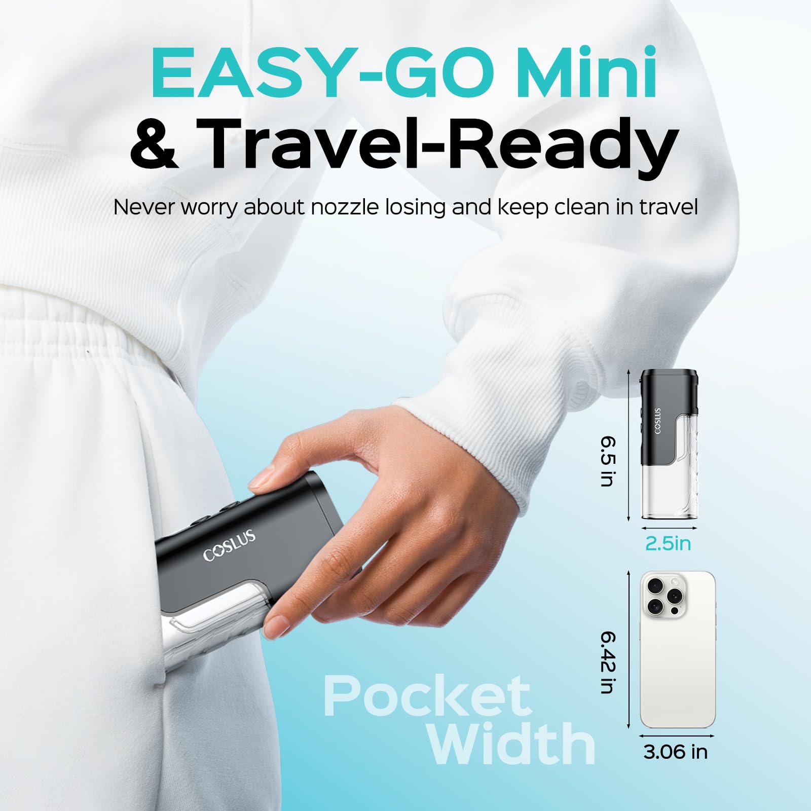 Mini Portable Water Flosser – Cordless Dental Oral Irrigator with 4 Modes, Travel Case & USB-C Rechargeable Design