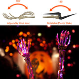 Purple & Orange Skeleton Arm Lights – Battery Powered Halloween Stakes with 8 Lighting Modes for Yard & Garden Décor